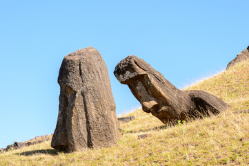 It's Moai in the Rapa Nui National Park, Easter Island, Chile, S