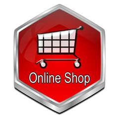 online Shop Button - 3D illustration