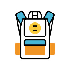 school bag equipment isolated icon