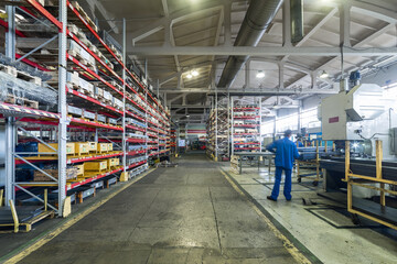 The interior of the metalworking shop. Modern industrial enterprise.