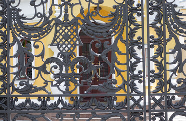 image of forged fence in front of the house