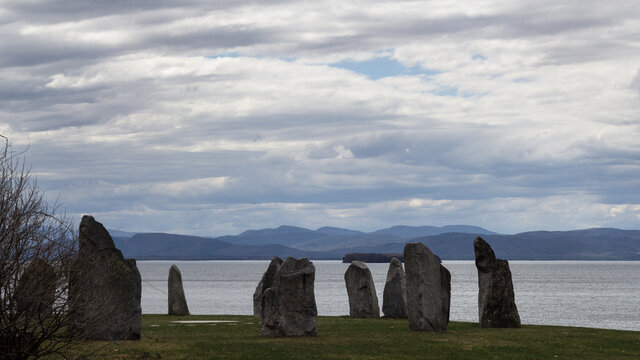 Mysterious ruins at Lake Champlain in the city of Burlington, Vermont.