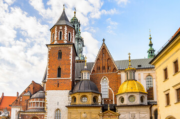 Fototapeta na wymiar It's Wawel Cathedral in the Wawel Royal Castle in Krakow, Poland