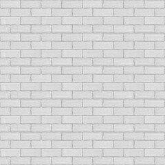 White brick wall texture. Background cement. Seamless pattern. Vintage noisy stone. Realistic brickwork. Grunge brick wall. Brickwall solid surface. Stonewall rough structure for design facade. Vector