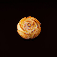 curd cake on black