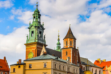 Fototapeta na wymiar It's Wawel Royal Castle in Krakow, Poland
