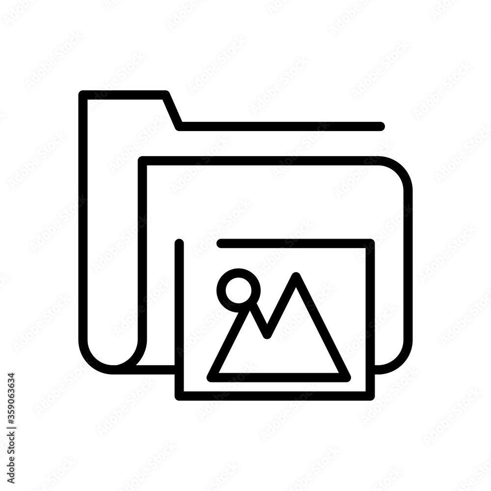 Poster folder file document with picture line style icon