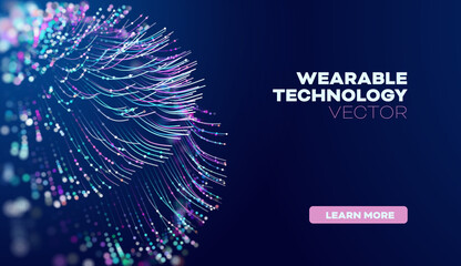 Wearable technology in abstract style. Abstract vector background. Future science vector background. Artificial intelligence tech.