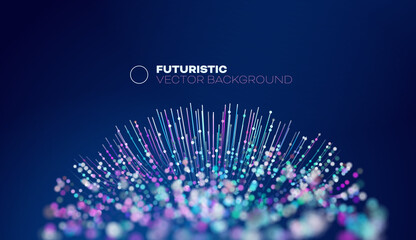 Abstract vector sphere fibers. Optic futuristic technology background