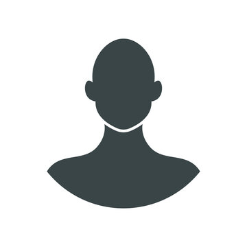 User Avatar Black Profile Icon Human Person Vector Head Silhouette Illustration