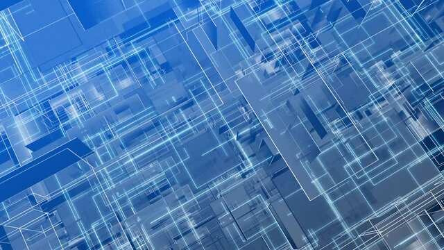 digital technology abstract block loop 