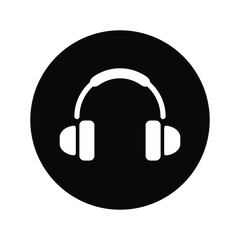 Headphones Icon Music Playing Isolated Vector Dj Earphones Audio Sound Device Symbol Illustration