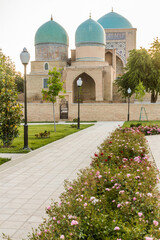 Dorut Tilavat complex with Kok Gumbaz mosque in Shahrisabz, Uzbekistan