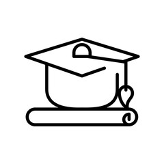 graduation hat celebration isolated icon