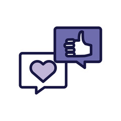 speech bubbles message with social media line style