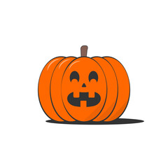 Halloween pumpkin character orange icon isolated vector illustration