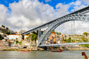 Bridge Dom Luis I over the River Douro in Porto, Portugal