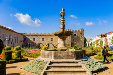 Fototapeta na wymiar Fountain in Braga, Portugal.