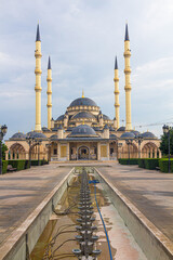 Fototapeta na wymiar Akhmad Kadyrov Mosque (officially known as The Heart of Chechnya) in Grozny, Russia.