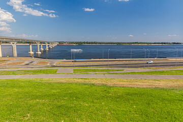Fototapeta na wymiar Volga river in Volgograd, Russia