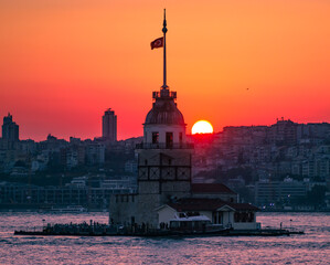 sunset over the city of Istanbul