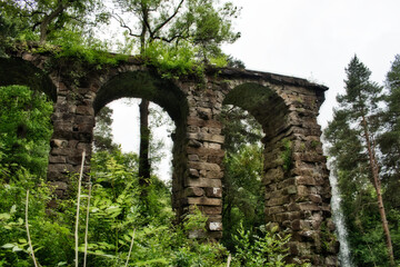 Fototapeta na wymiar old aqueduct in forest