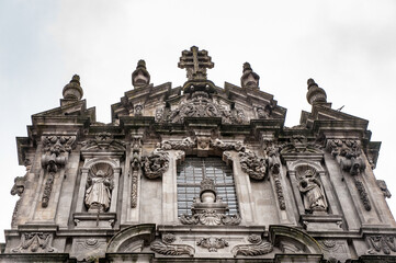Fototapeta na wymiar It's Clerigos Church (Church of the Clergymen), a Baroque church in the city of Porto, in Portugal