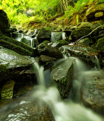 Cascada de agua en larga exposici&oacute;n