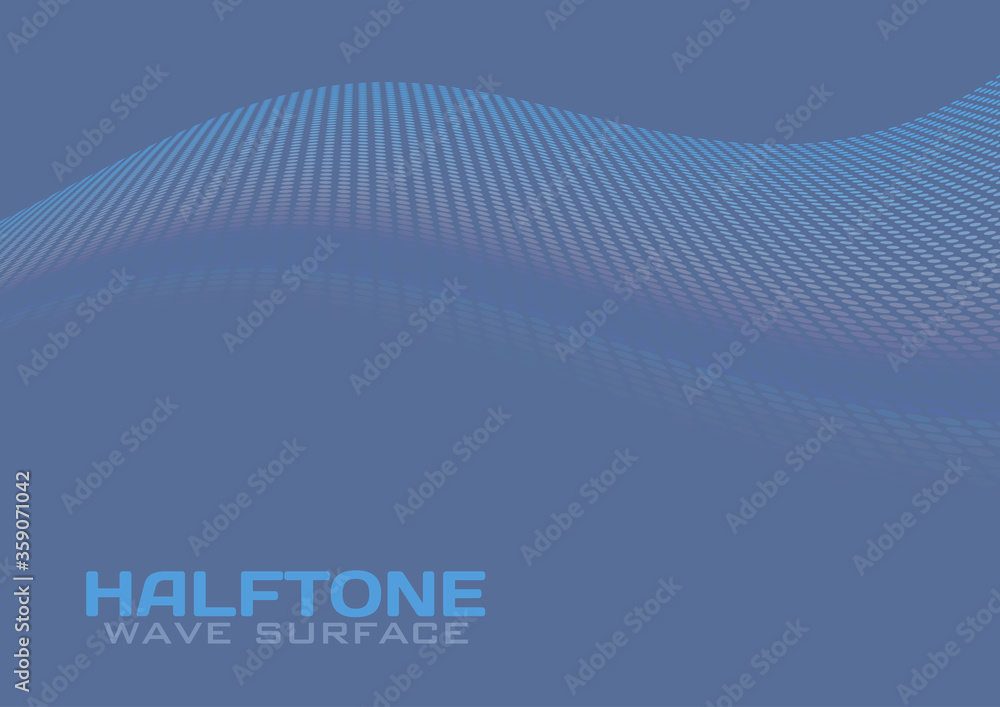 Poster halftone wave surface. vector graphics