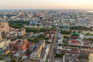 Fototapeta na wymiar Aerial view of Yekaterinburg, Russia