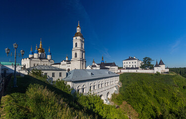 Fototapeta na wymiar Buildings of the Kremlin in Tobolsk, Russia