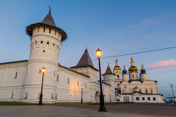 Gostiny Dvor (merchant yard), bell tower and St. Sophia-Assumption Cathedral at the Kremlin of...