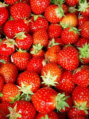 Strawberries full frame background.