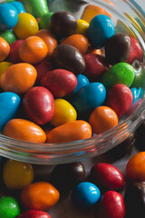 colorful glazed chocolate candies in bowl