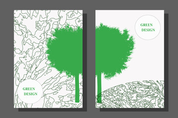 set green brochure cover for poster, catalog, flyer and other corporate advertising products in a magazine, green concept