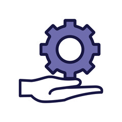 gear setting machine line style icon