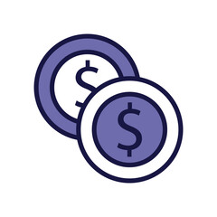 coins cash money line style