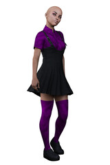 Urban Fantasy POC Teen on Isolated White Background, 3D Rendering, 3D illustration