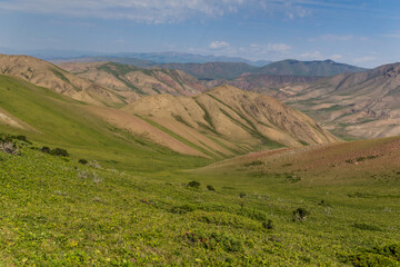 Fototapeta premium Mountains near Song Kul lake, Kyrgyzstan