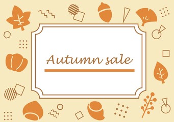 シンプルで可愛い秋のフレーム素材