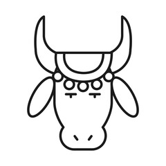 Indian cow line style icon vector design