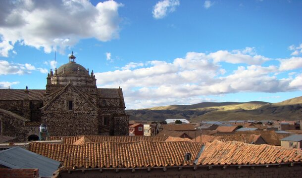 Lampa - the "pink city" - colonial style former mining city in the Altiplano of Peru, near Juliaca
