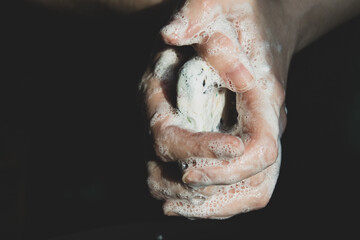 Obraz premium soapy hands