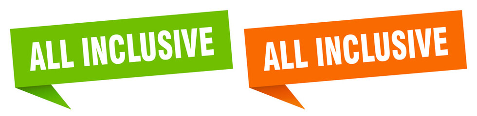 all inclusive banner. all inclusive speech bubble label set. all inclusive sign