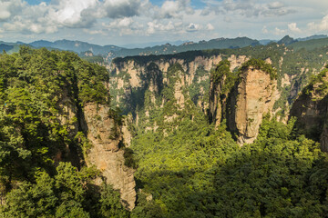 Fototapeta na wymiar Rocks in Zhangjiajie National Forest Park in Hunan province, China