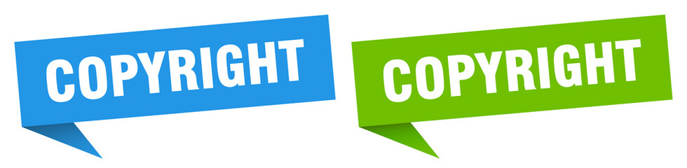 copyright banner. copyright speech bubble label set. copyright sign