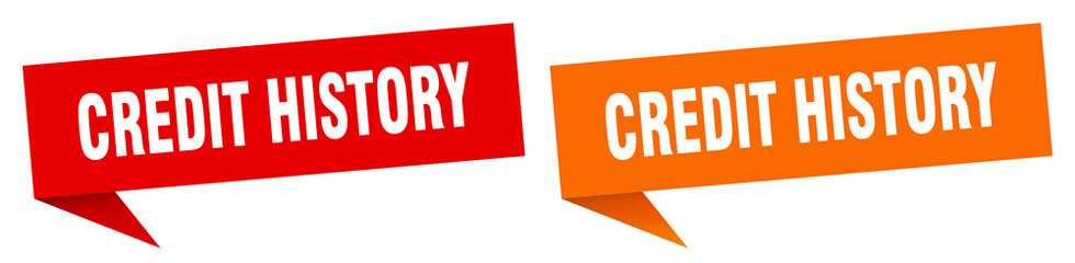 credit history banner. credit history speech bubble label set. credit history sign