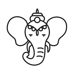 Indian elephant line style icon vector design