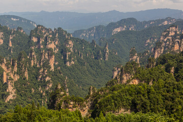 Fototapeta na wymiar Landscape of Wulingyuan Scenic and Historic Interest Area in Zhangjiajie National Forest Park in Hunan province, China
