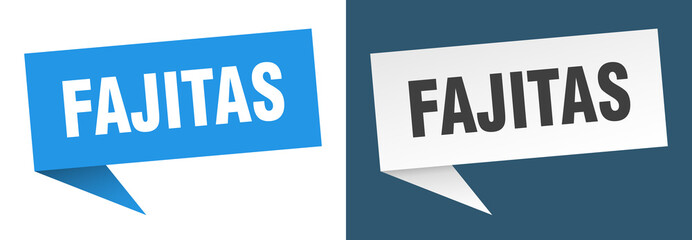 fajitas banner. fajitas speech bubble label set. fajitas sign